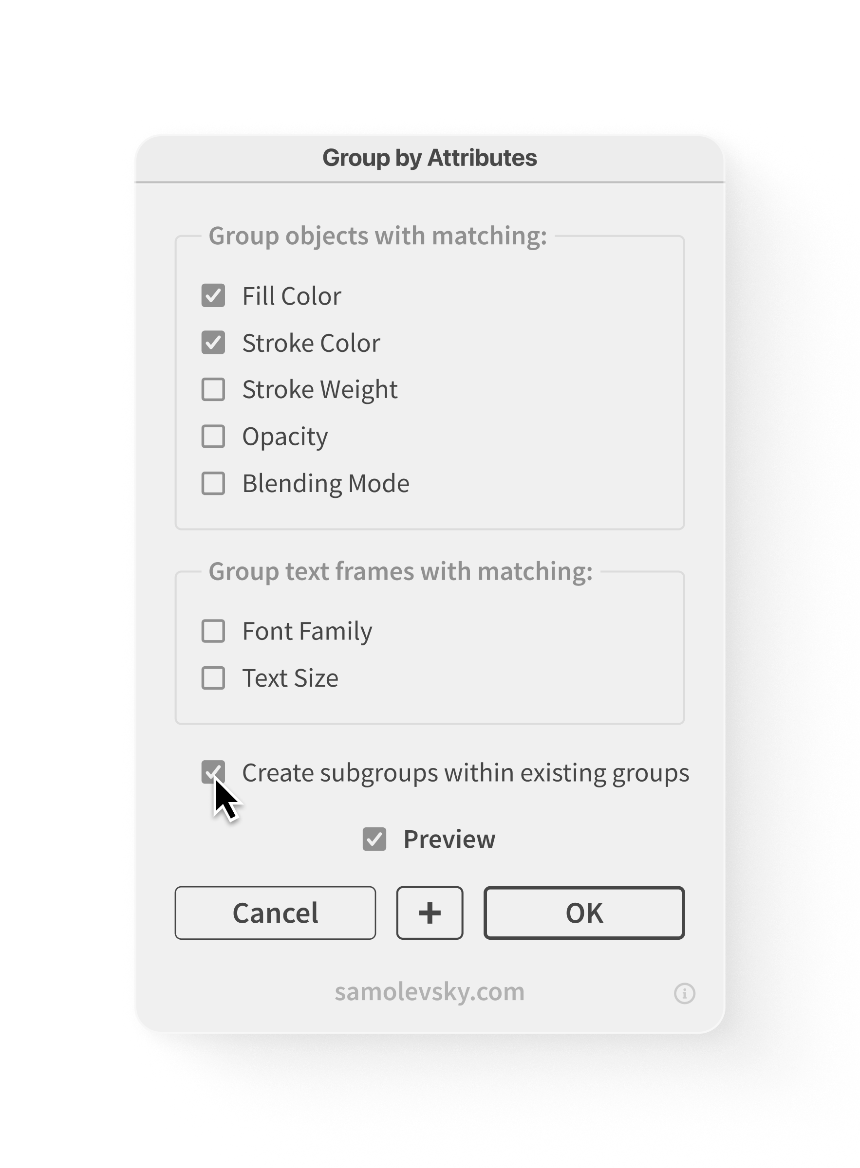 Group Objects by Attributes in Illustrator