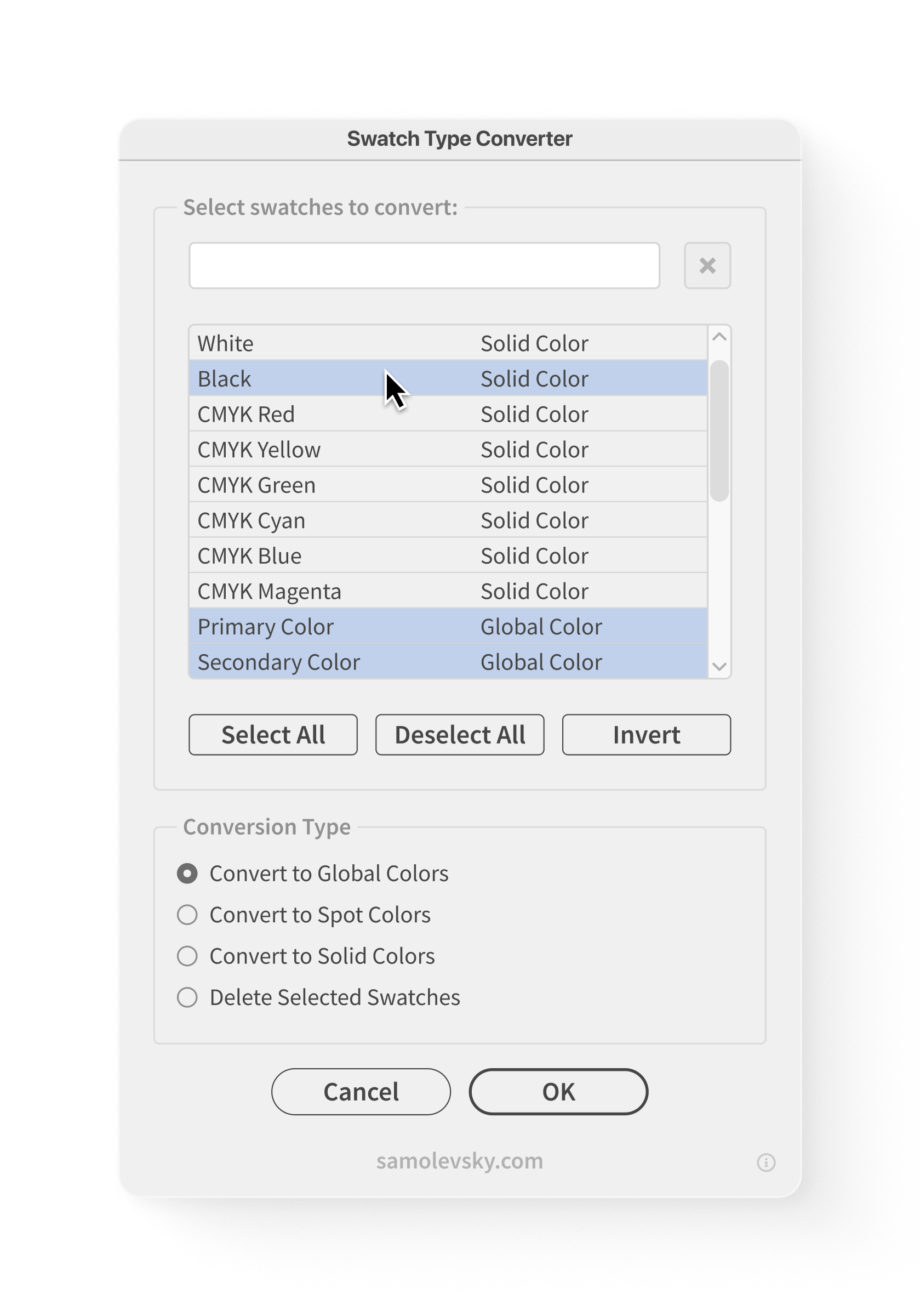 Swatch Type Converter for Illustrator