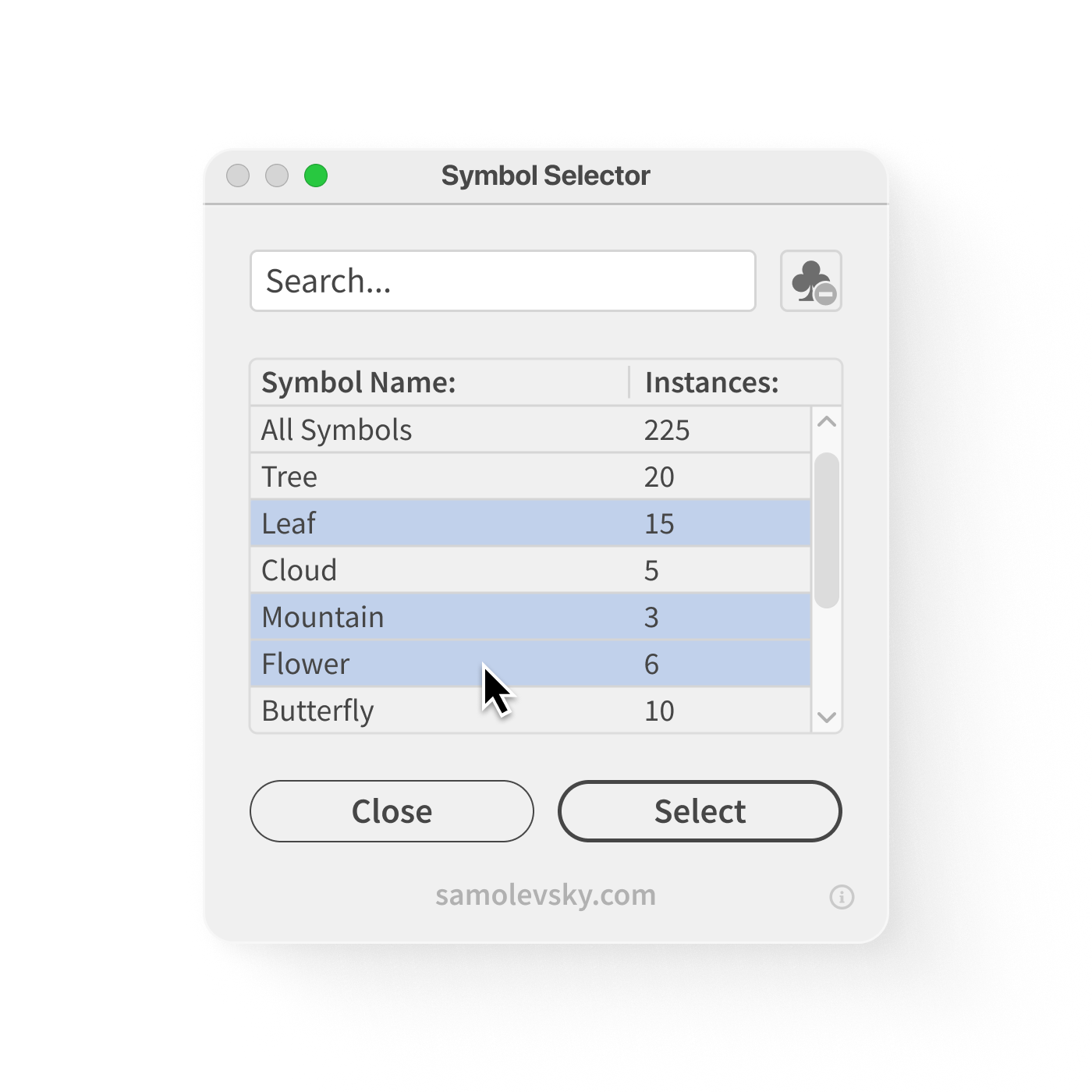 Symbol Selector for Illustrator